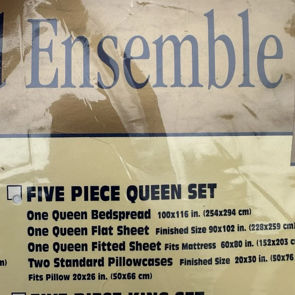 Vintage Cannon Victorian Rose Pink Floral 5 Piece Queen Sheet Bedspread Set New
